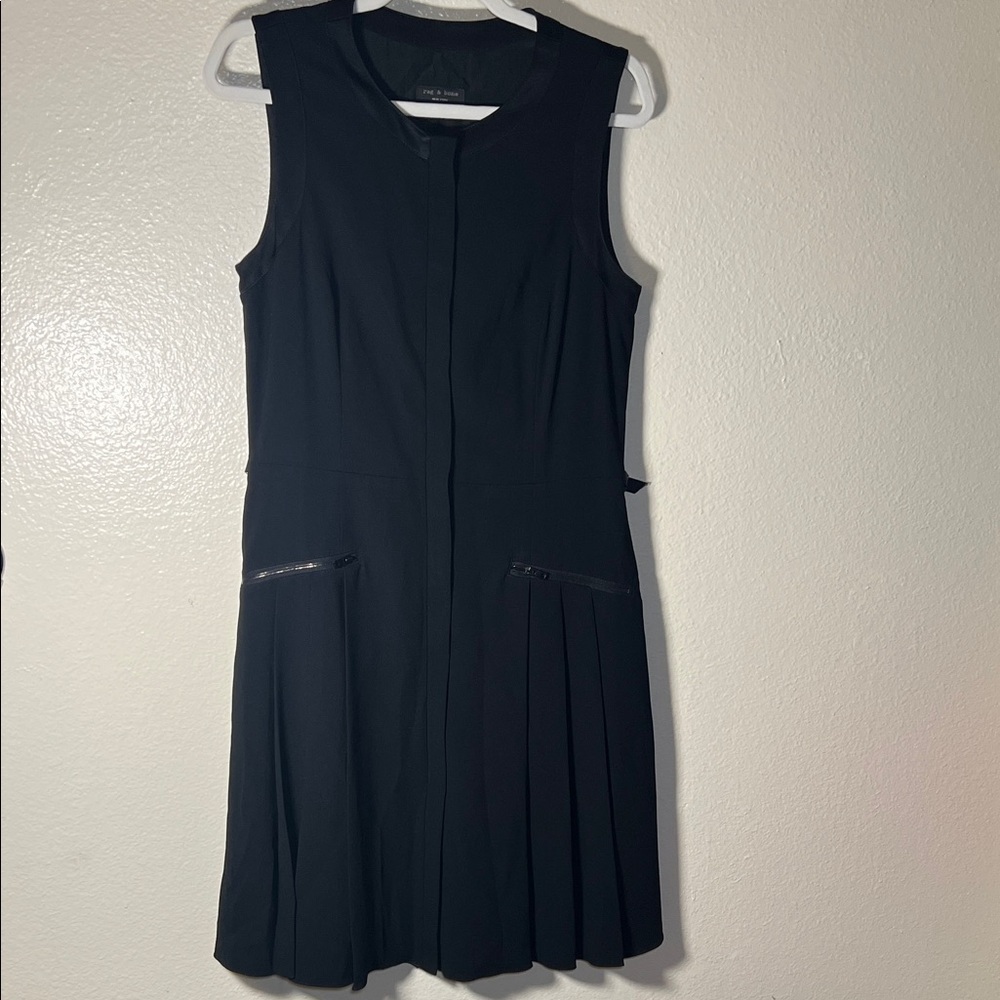 Rag & Bone Black Mini Dress with Zipper Details size 4
